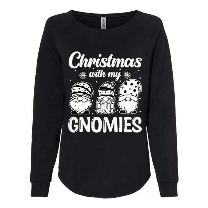 Merry Santa Hat Christmas With My Gnomies Funny Gift Womens California Wash Sweatshirt