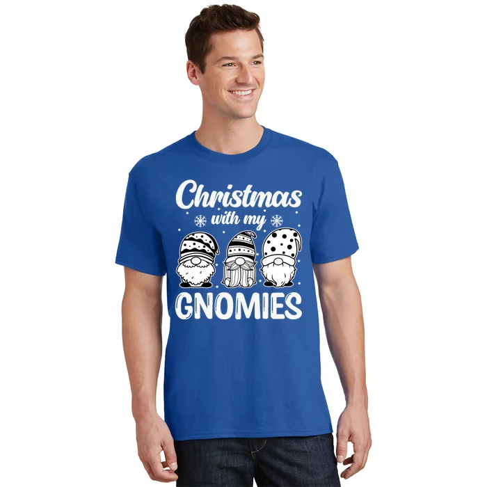 Merry Santa Hat Christmas With My Gnomies Funny Gift T-Shirt