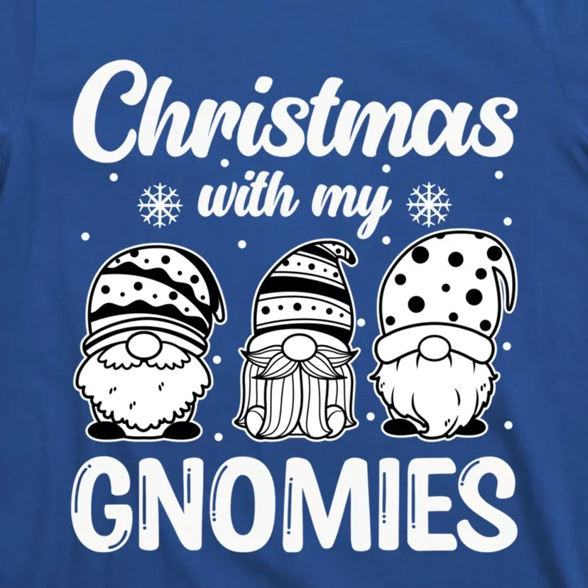 Merry Santa Hat Christmas With My Gnomies Funny Gift T-Shirt