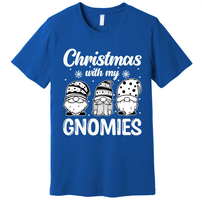 Merry Santa Hat Christmas With My Gnomies Funny Gift Premium T-Shirt