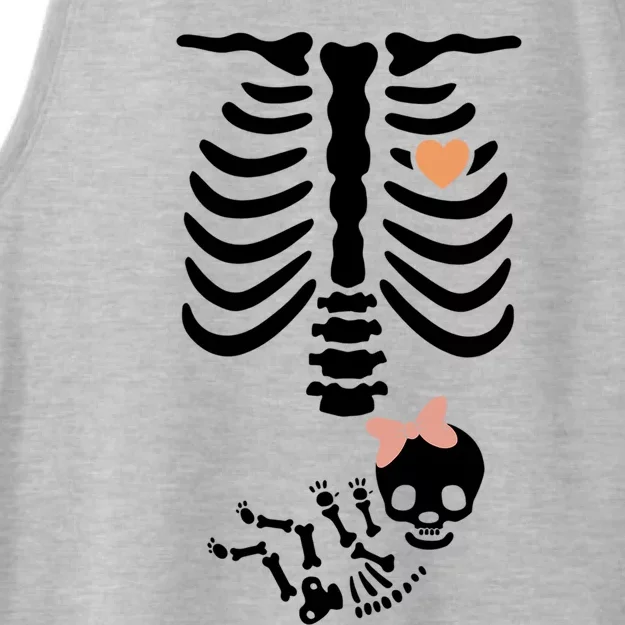 Maternity Skeleton Halloween Pregnancy Annoucet Gift Ladies Tri-Blend Wicking Tank