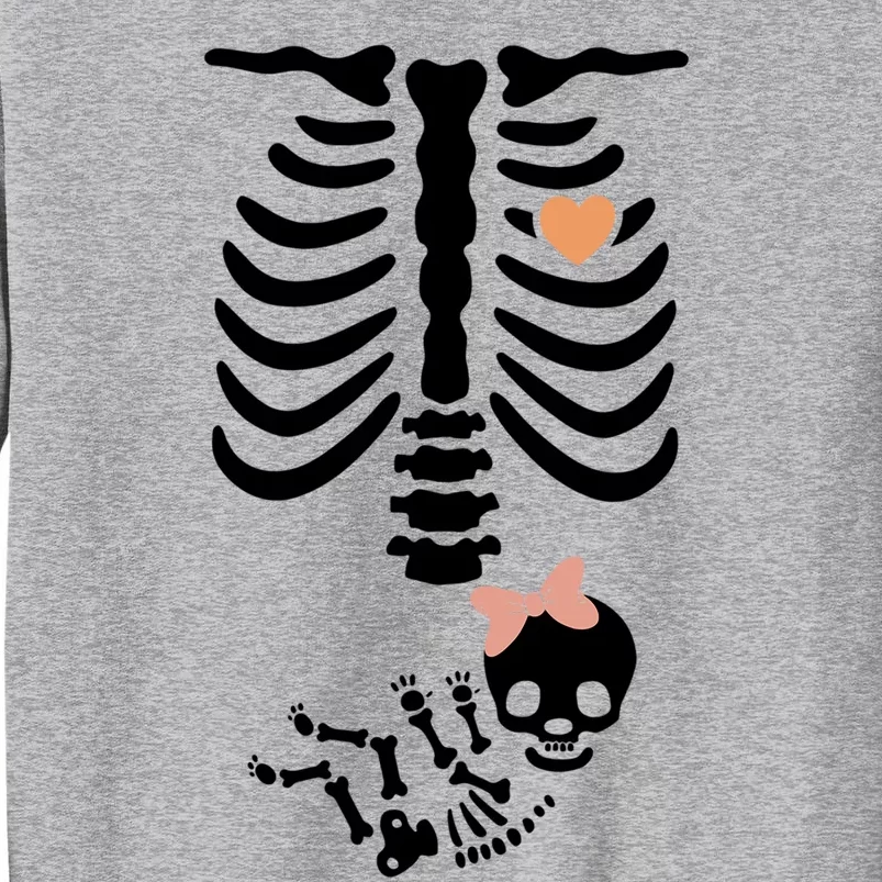 Maternity Skeleton Halloween Pregnancy Annoucet Gift Tall Sweatshirt