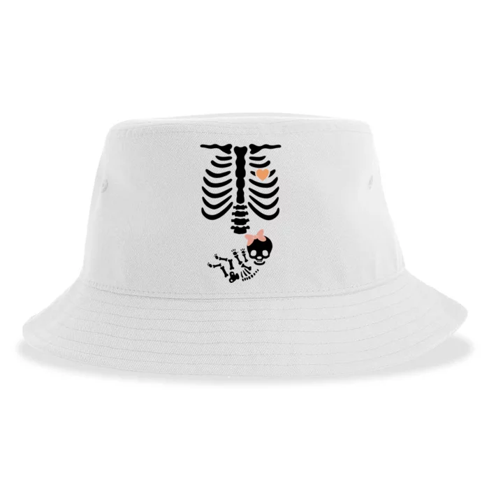 Maternity Skeleton Halloween Pregnancy Annoucet Gift Sustainable Bucket Hat