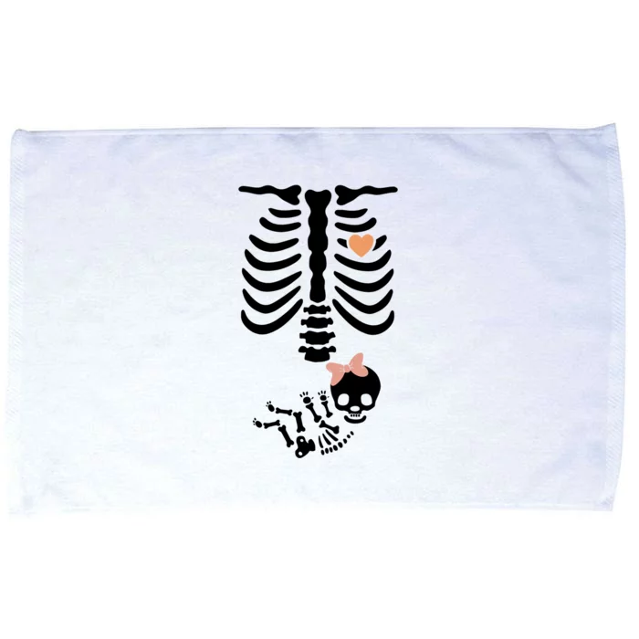 Maternity Skeleton Halloween Pregnancy Annoucet Gift Microfiber Hand Towel