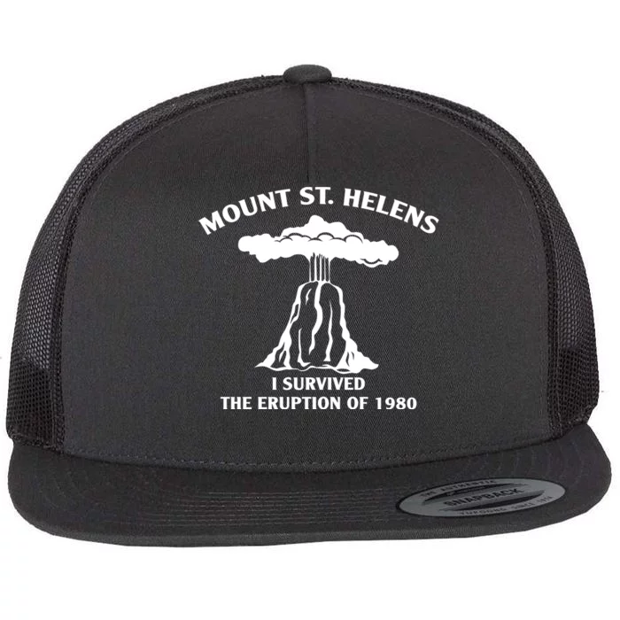 Mount St Helens I Survived The Eruption Of 1980 Flat Bill Trucker Hat