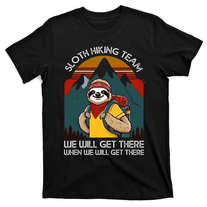 Mountain Sloth Hiking Team Retro Vintage  Hiking T-Shirt