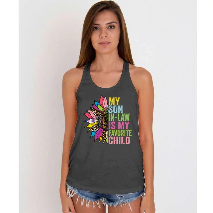 My Son In Law Is My Favorite Child Sunflower Women's Knotted Racerback Tank