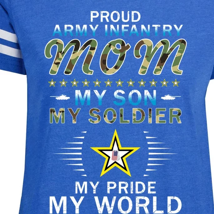 My Son Is A Soldier Hero Proud Army Infantry Mom Gift Enza Ladies Jersey Football T-Shirt