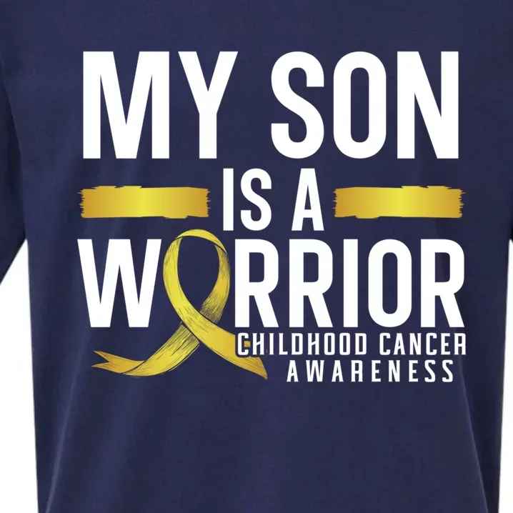 My Son Is A Warrior Hood Cancer Awareness Supporter Gift Sueded Cloud Jersey T-Shirt