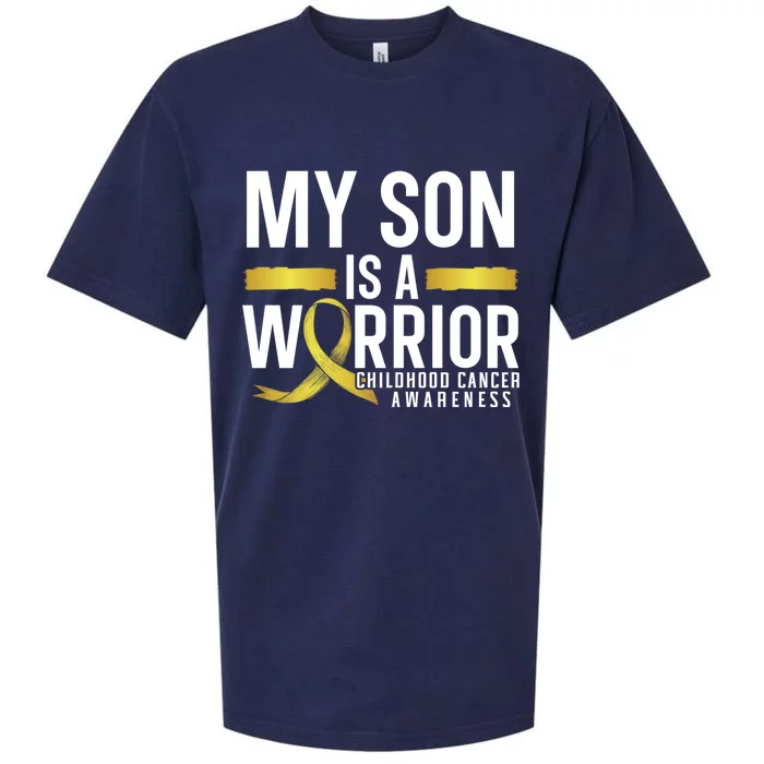 My Son Is A Warrior Hood Cancer Awareness Supporter Gift Sueded Cloud Jersey T-Shirt