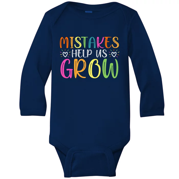 Motivational Slogan Inspirational Math Teacher Colorful Typography Baby Long Sleeve Bodysuit