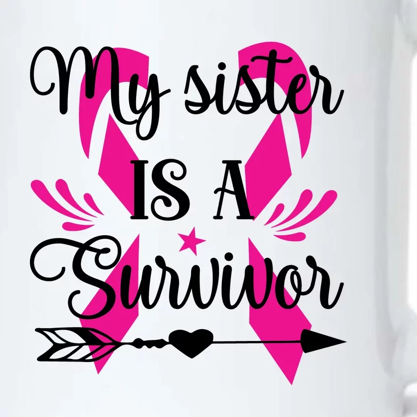 My Sister Is A Survivor Breast Cancer Awareness Black Color Changing Mug