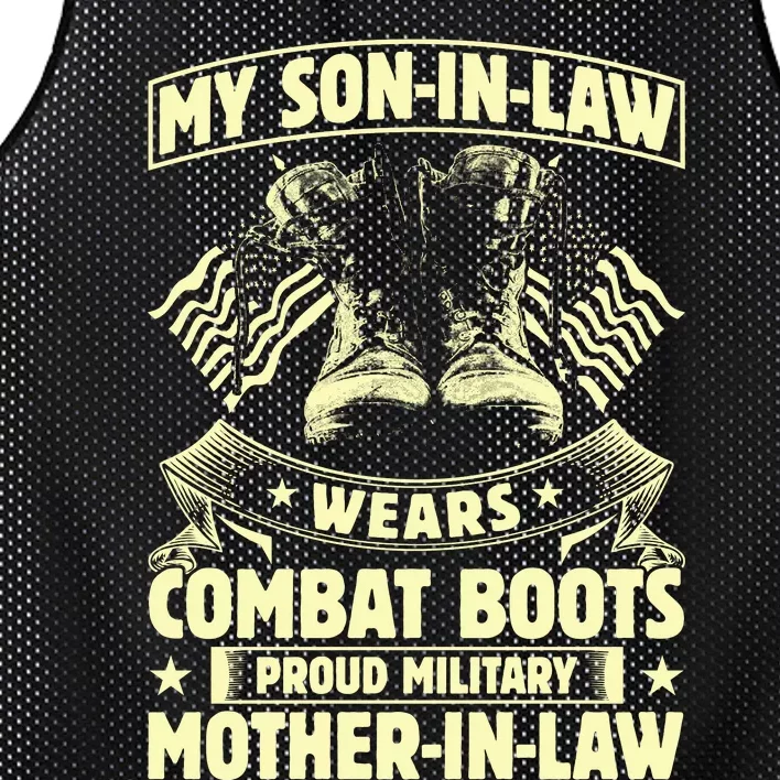 My Son In Law Wears Combat Boots Proud Military Mother In Law Mesh Reversible Basketball Jersey Tank