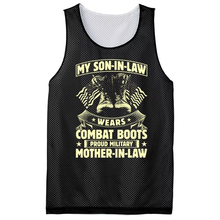 My Son In Law Wears Combat Boots Proud Military Mother In Law Mesh Reversible Basketball Jersey Tank