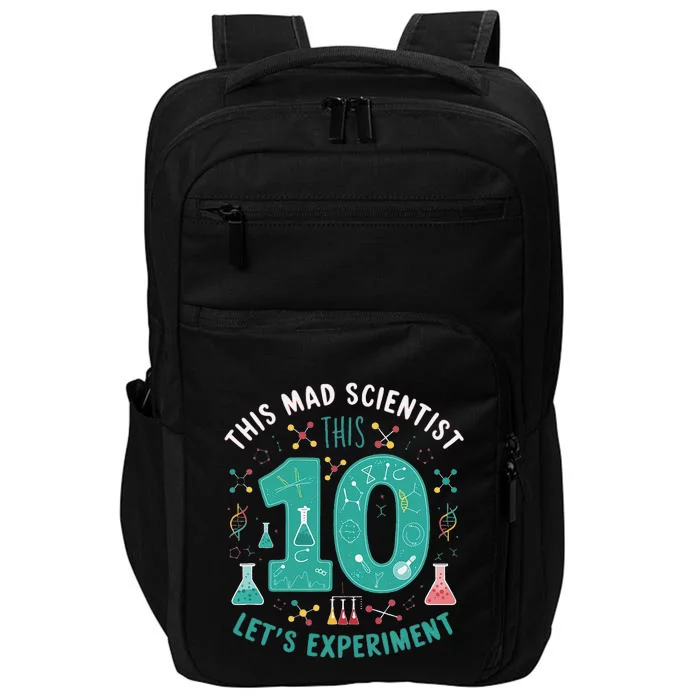 Mad Scientist Is 10 Lets Experiment 10th Birthday Impact Tech Backpack