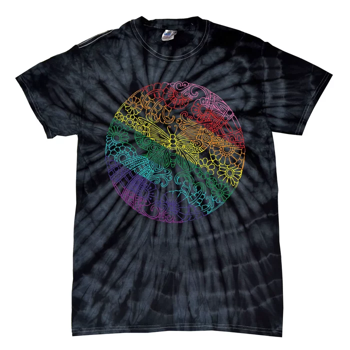 Mandala Symbol In Rainbow Colors Tie-Dye T-Shirt