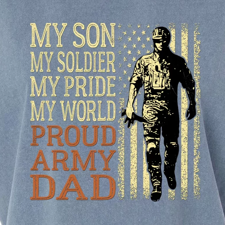 My Son Is A Soldier Hero Proud Army Dad Us Military Father Funny Gift Garment-Dyed Women's Muscle Tee