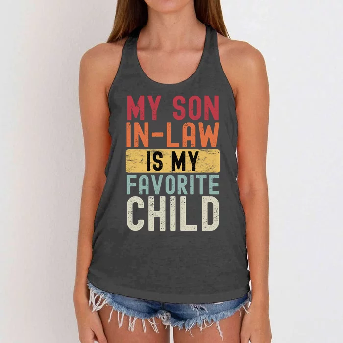 My Son In Law Is My Favorite Child Retro Women's Knotted Racerback Tank