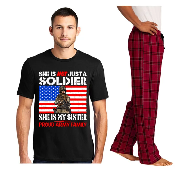 My Sister Is A Soldier Proud Army Family Cool Gift Military Sibling Gift Pajama Set