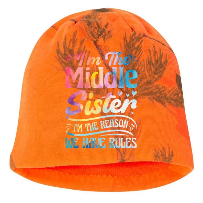 Middle Sister I'm The Reason We Have Rules Funny Matching Kati - Camo Knit Beanie