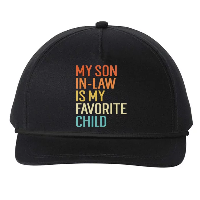 My Son In Law Is My Favorite Child Funny Family Humor Retro Snapback Five-Panel Rope Hat