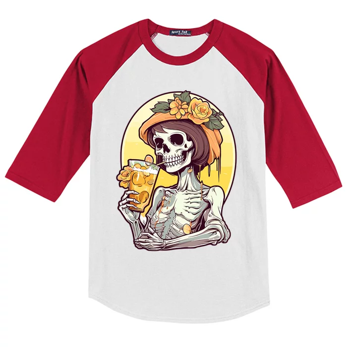 Momster Skeleton Ing Juice Funny Mom Mama Gift Kids Colorblock Raglan Jersey