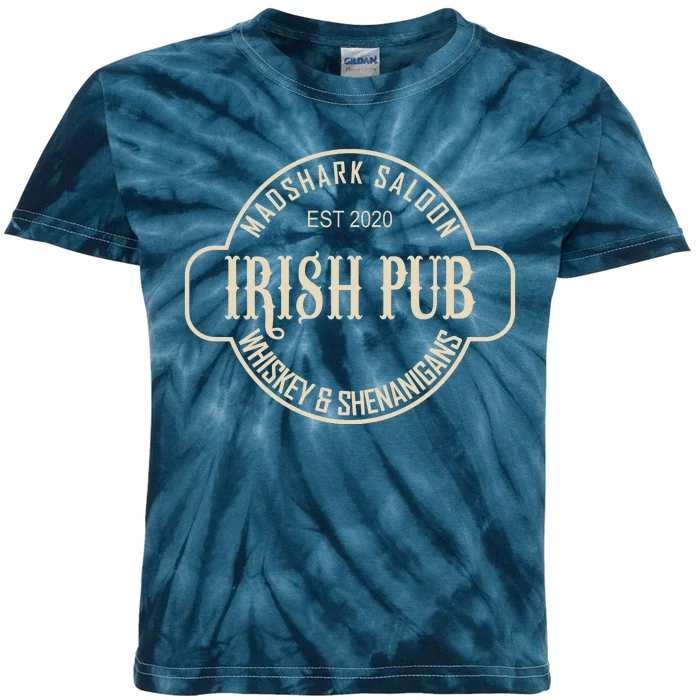 Madshark Saloon Irish Pub Whiskey & Shenanigans Kids Tie-Dye T-Shirt