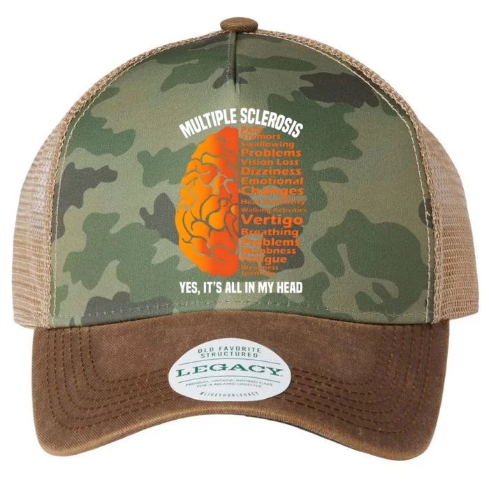 Multiple Sclerosis ItS All In My Head Legacy Tie Dye Trucker Hat