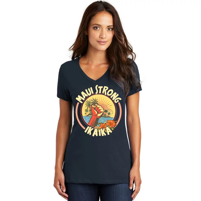 Maui Strong Ikaika Hawaii Women's V-Neck T-Shirt