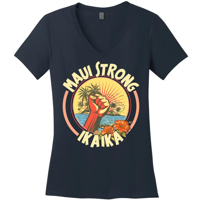 Maui Strong Ikaika Hawaii Women's V-Neck T-Shirt