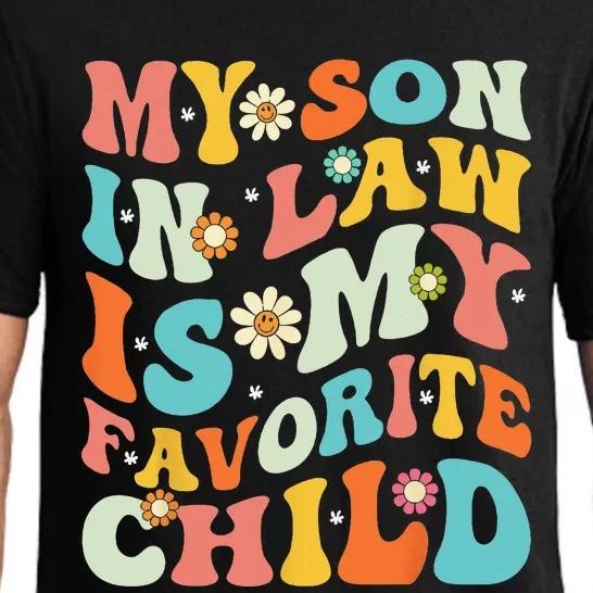 My Son-In-Law Is My Favorite Child Funny Mom Groovy Pajama Set