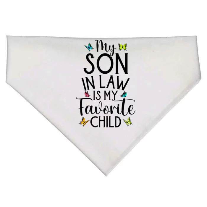 My Son In Law Is My Favorite Child Family Butterfly Design USA-Made Doggie Bandana