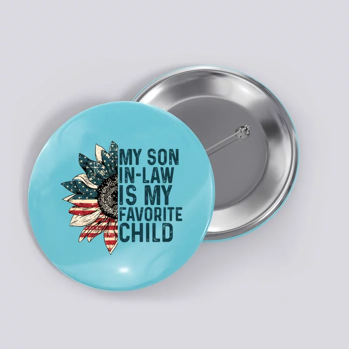 My Soninlaw Is My Favorite Retro Sunflowers Usa Flag Gift Button