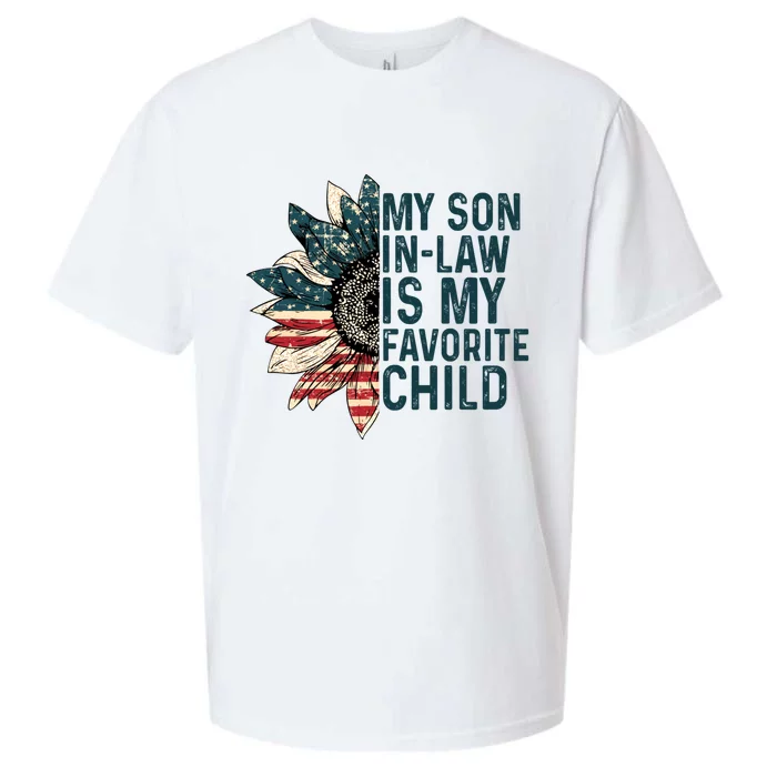 My Soninlaw Is My Favorite Retro Sunflowers Usa Flag Gift Sueded Cloud Jersey T-Shirt