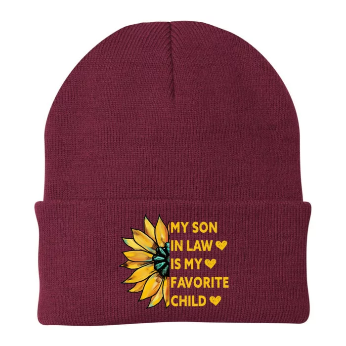 My Son In Law Is My Favorite Child Family Sunflower Design Knit Cap Winter Beanie