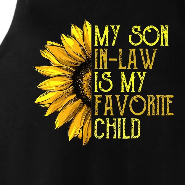 My Son In Law Is My Favorite Child Funny Sunflower Ladies Tri-Blend Wicking Tank