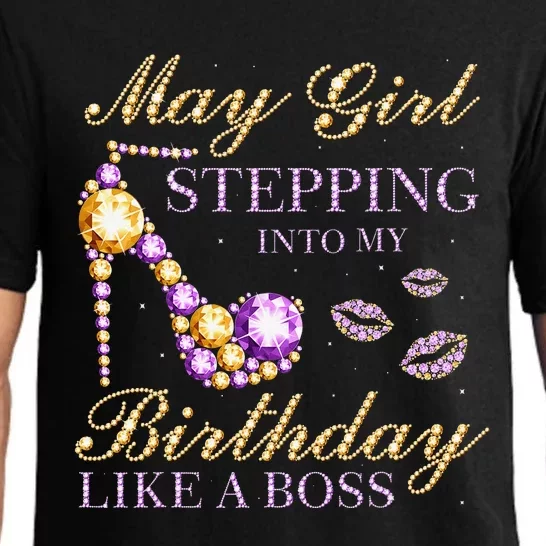 May Stepping Into My Birthday Like A Boss Birthday Pajama Set