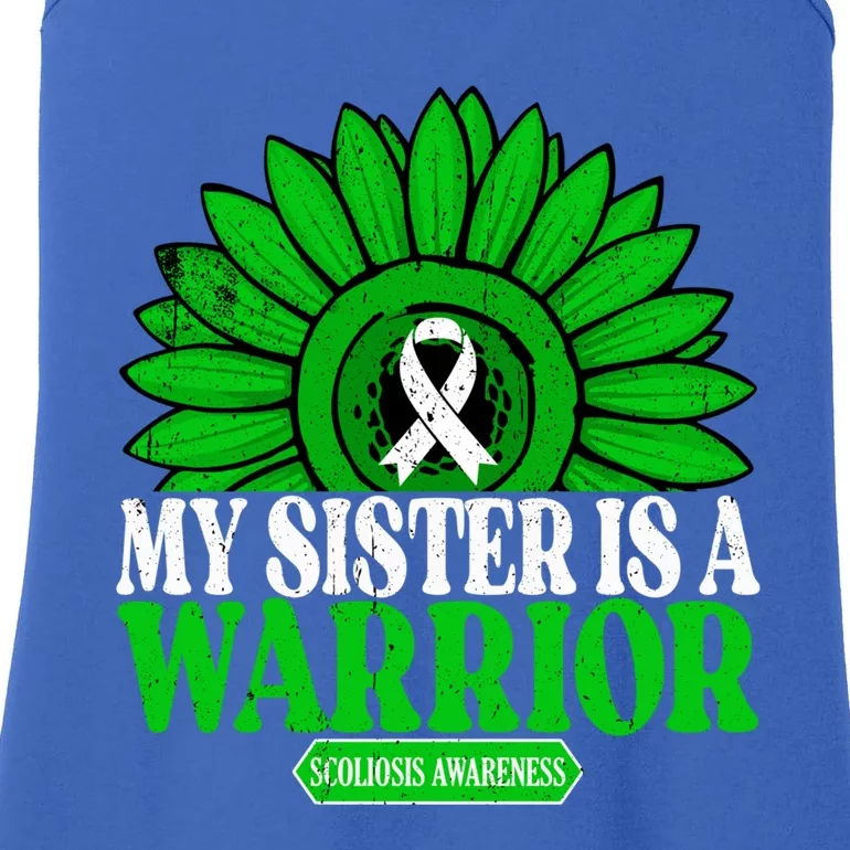 My Sister Is A Warrior Scoliosis Awareness Gift Ladies Essential Tank