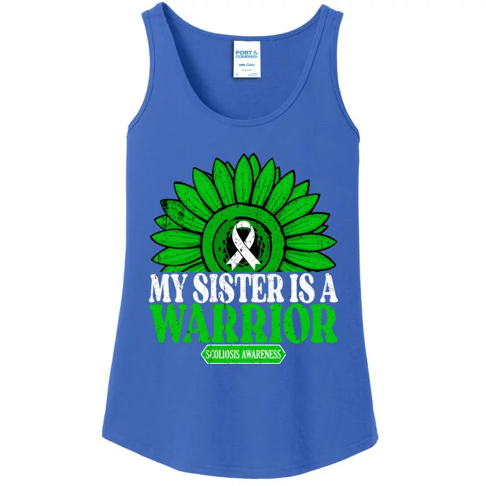 My Sister Is A Warrior Scoliosis Awareness Gift Ladies Essential Tank