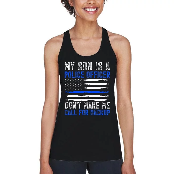 My Son Is A Police Officer Women's Racerback Tank