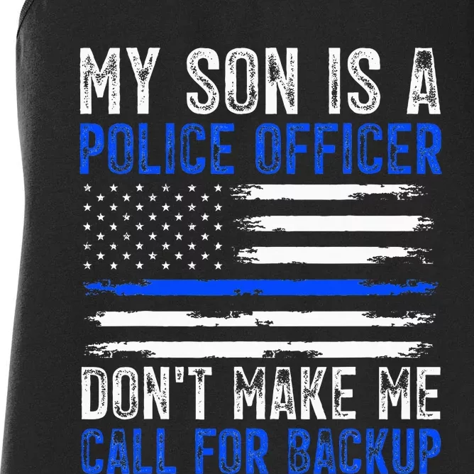 My Son Is A Police Officer Women's Racerback Tank