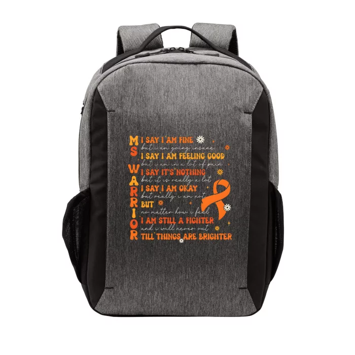 Multiple Sclerosis I Say IM Fine Vector Backpack