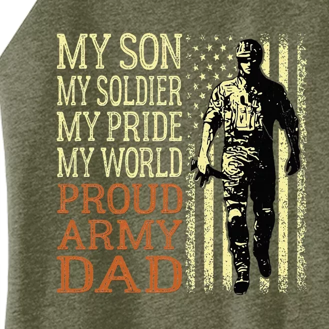 My Son Is A Soldier Hero Proud Army Dad Us Military Father Women’s Perfect Tri Rocker Tank