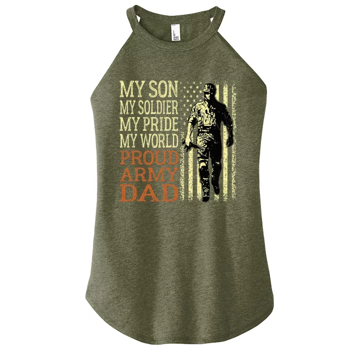 My Son Is A Soldier Hero Proud Army Dad Us Military Father Women’s Perfect Tri Rocker Tank