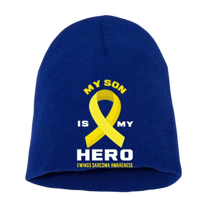 My Son Is My Hero Ewings Sarcoma Awareness Funny Gift Short Acrylic Beanie