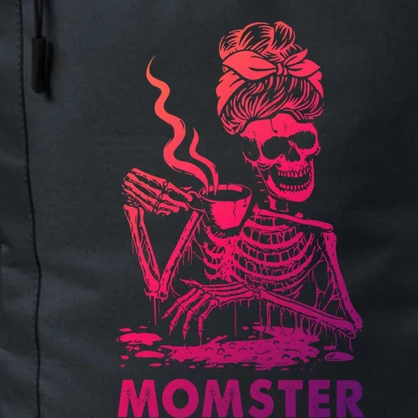 Momster Skeleton Ing Coffee Skeleton Lazy Diy Halloween Gift Daily Commute Backpack