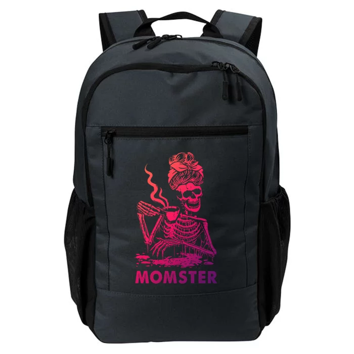 Momster Skeleton Ing Coffee Skeleton Lazy Diy Halloween Gift Daily Commute Backpack