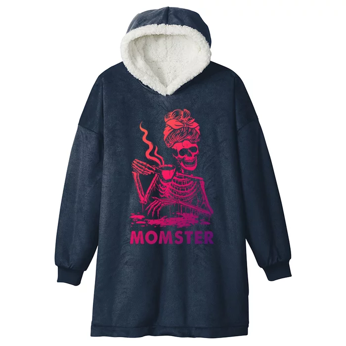 Momster Skeleton Ing Coffee Skeleton Lazy Diy Halloween Gift Hooded Wearable Blanket