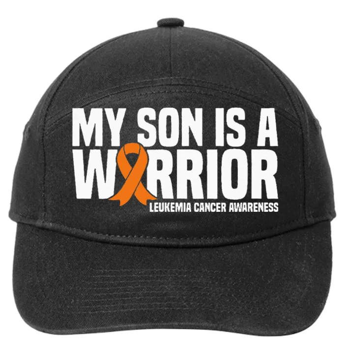 My Son Is A Warrior Orange Ribbon Leukemia Cancer Awareness 7-Panel Snapback Hat