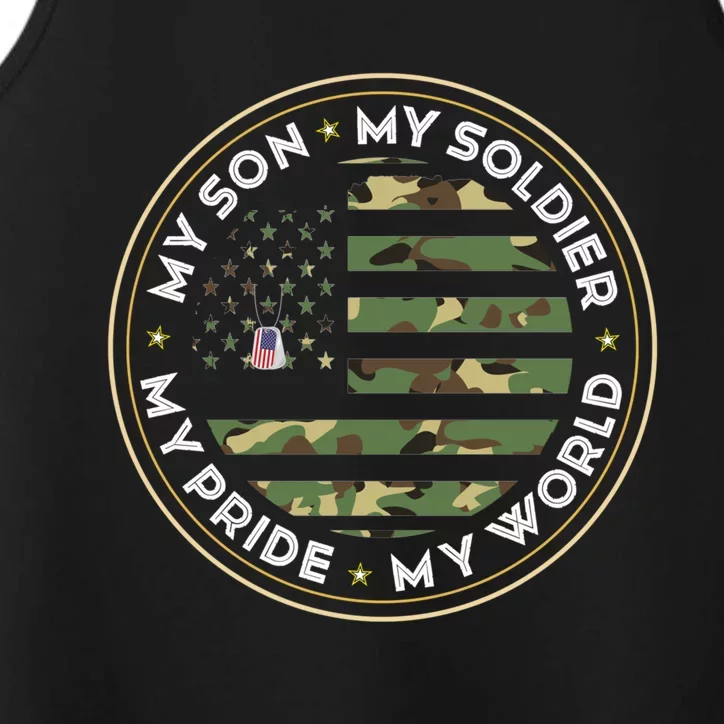 My Son Is A Soldier Hero Proud Army Mom Dad Camouflage Army Funny Gift Performance Tank